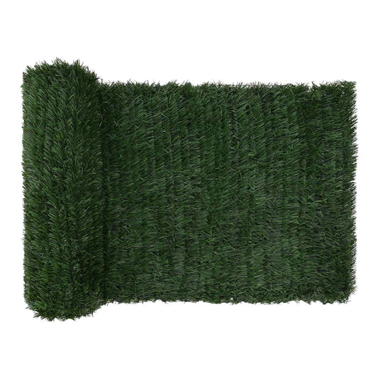 Artificial Fence PVC and Steel Dark green 1 m 6 m