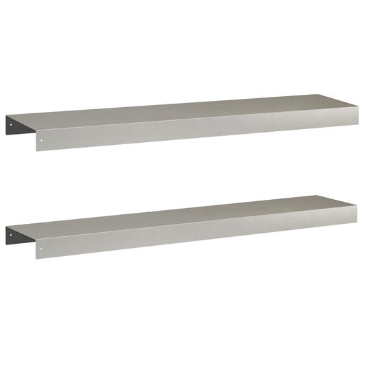 vidaXL Garden Cover Profile 2 pcs 100 x 20 x 5 cm Stainless Steel 2