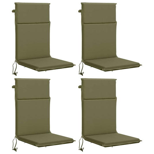 vidaXL High Back Chair Cushion GEMERT 4 pcs 100% Polyester Olive Green 2