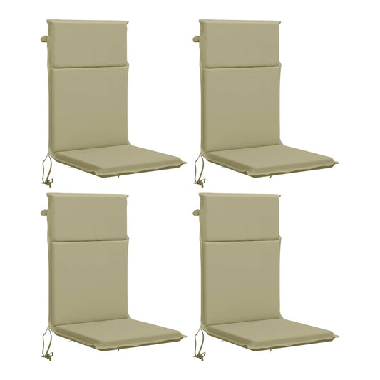 vidaXL High Back Chair Cushion GEMERT 4 pcs 100% Polyester Light Green 2