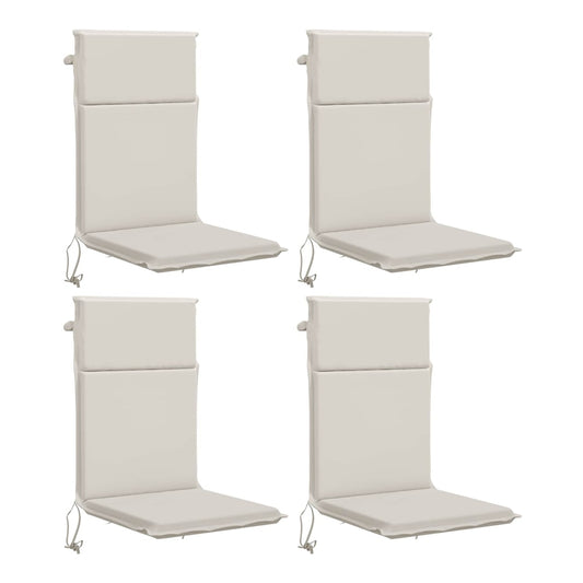 vidaXL High Back Chair Cushion GEMERT 4 pcs 100% Polyester White 2