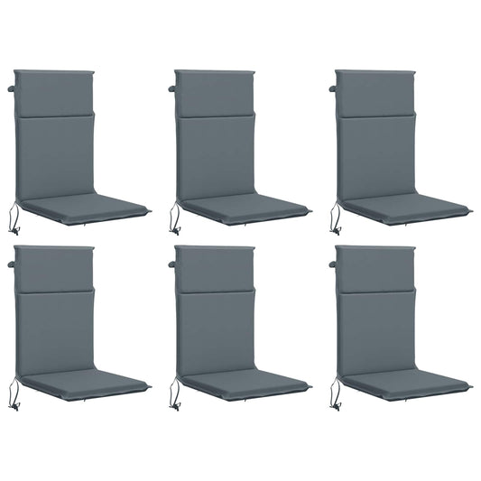 vidaXL High Back Chair Cushion GEMERT 6 pcs 100% Polyester Blue 2