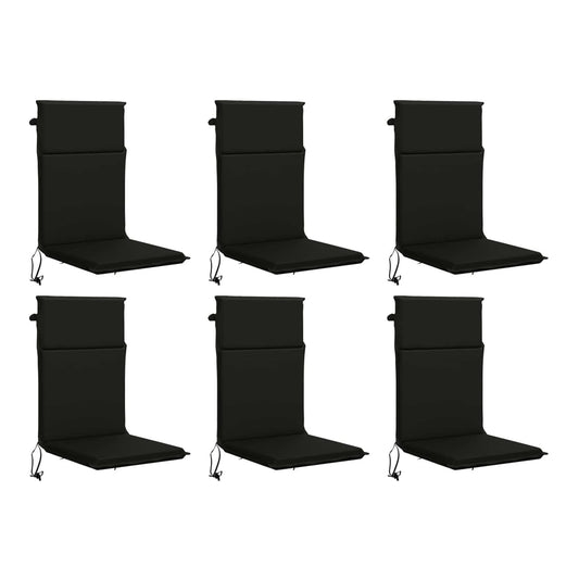 vidaXL High Back Chair Cushion GEMERT 6 pcs 100% Polyester Black 2