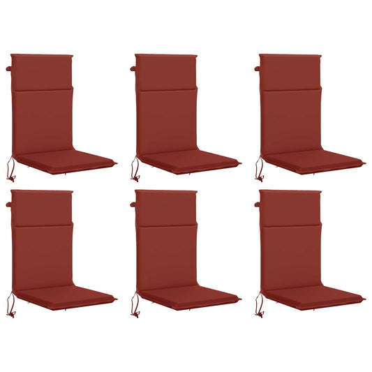 vidaXL High Back Chair Cushion GEMERT 6 pcs 100% Polyester Red 2