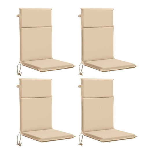vidaXL High Back Chair Cushion GEMERT 4 pcs 100% Polyester Cream 2