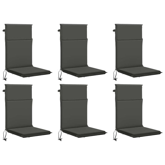 vidaXL High Back Chair Cushion GEMERT 6 pcs 100% Polyester Anthracite 2