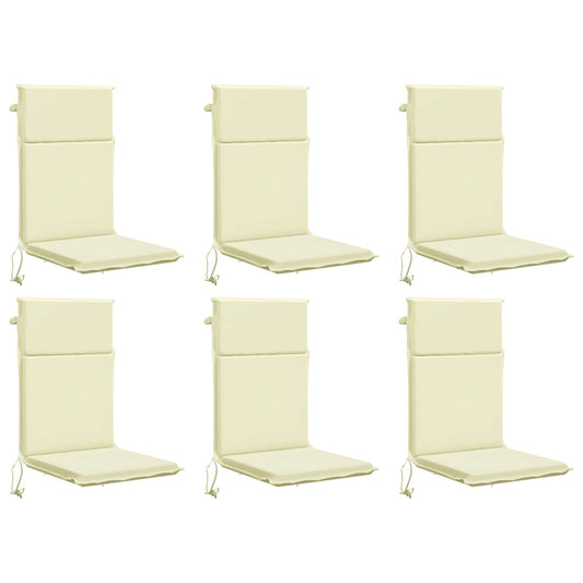 vidaXL High Back Chair Cushion GEMERT 6 pcs 100% Polyester Cream 2