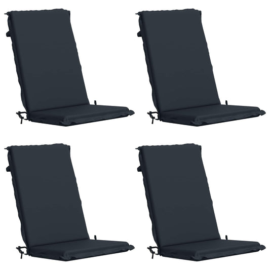 vidaXL High Back Chair Cushion GEMERT 4 pcs 100% Polyester Dark Blue 2