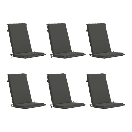 High Back Chair Cushion GEMERT 100% Polyester Grey 6 pcs Anthracite (polyester)