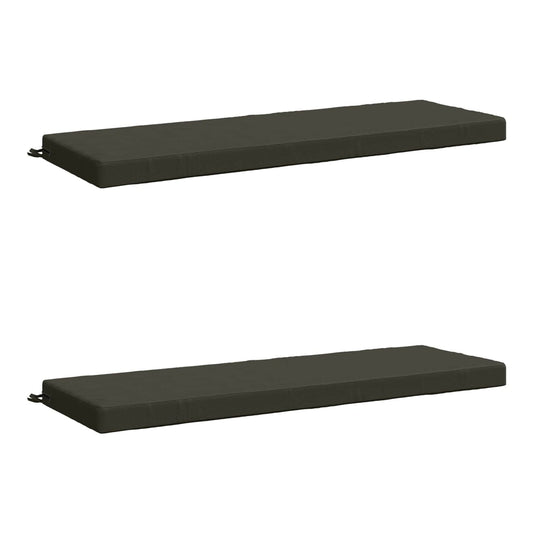 Two anthracite bench cushions shown separately on a light background