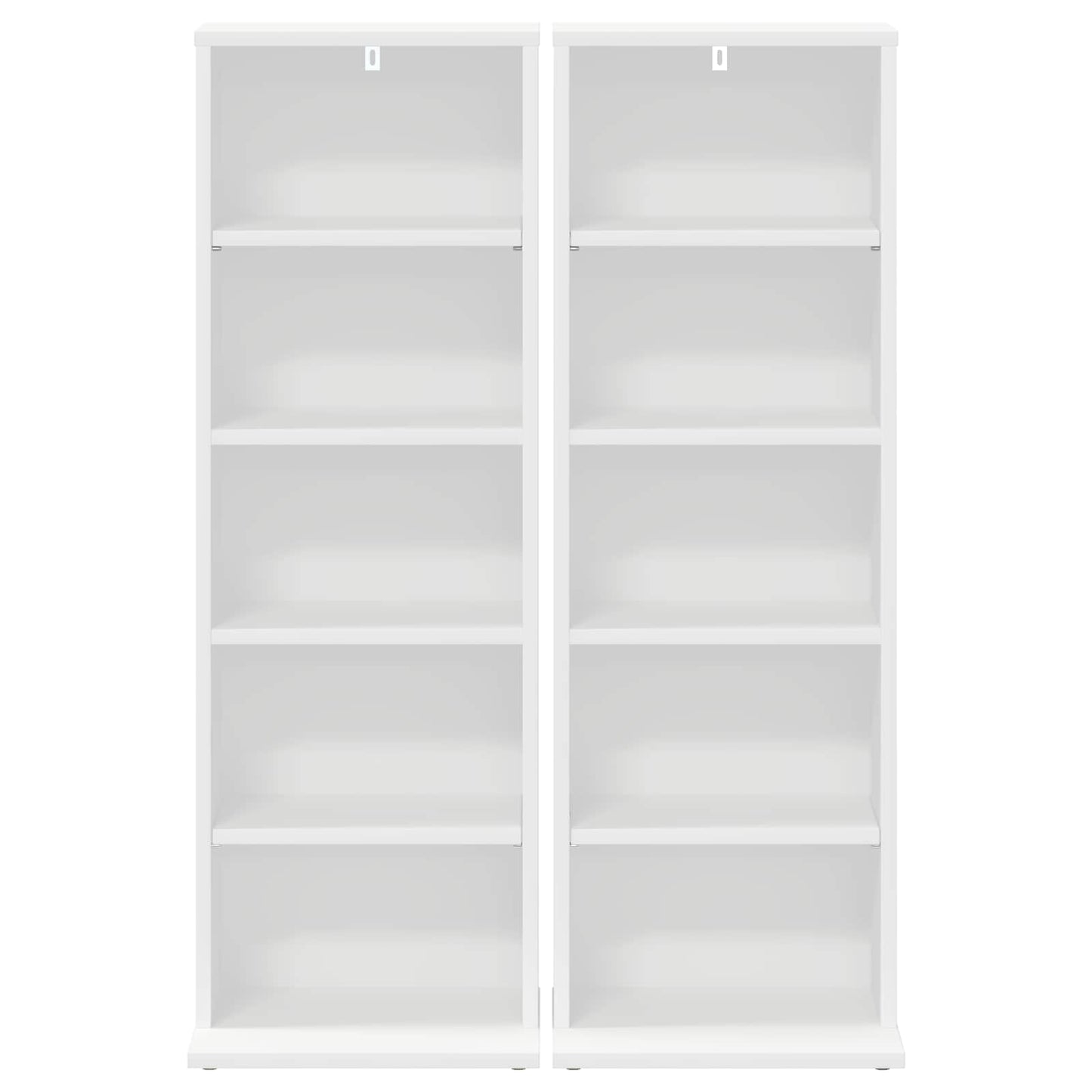 vidaXL CD Cabinet 2 pcs White 33 x 23.5 x 97.5 cm Engineered Wood 6