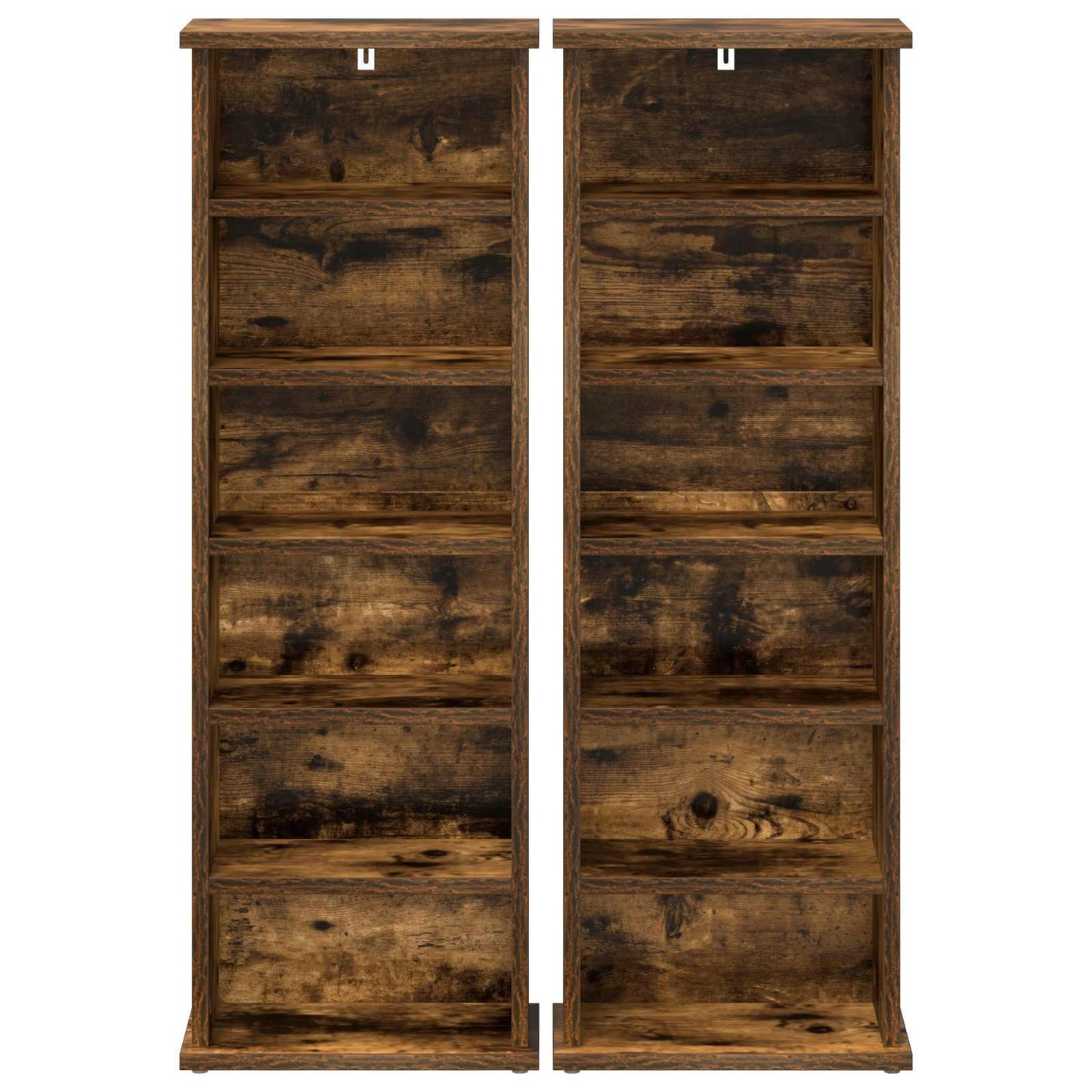 vidaXL CD Cabinet 2 pcs Smoked Oak 32 x 17 x 92 cm Engineered Wood 6
