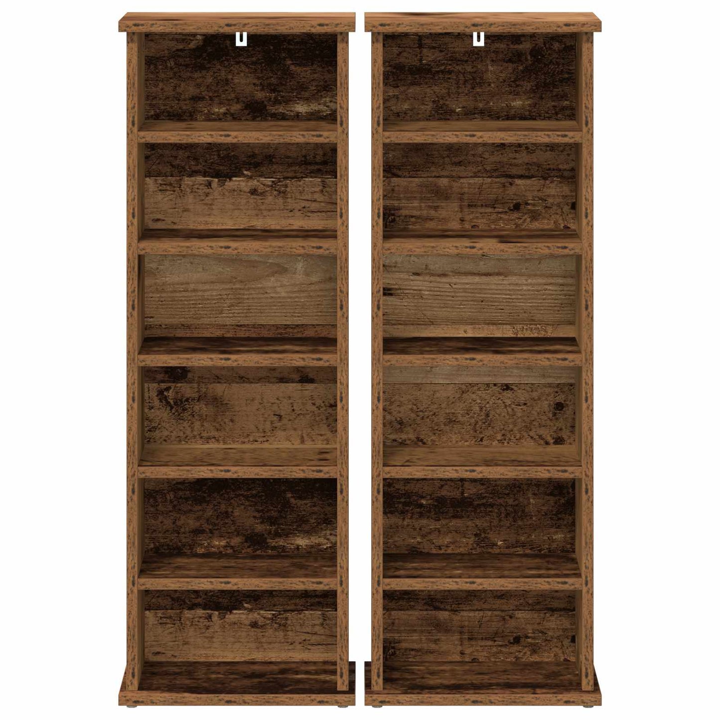 vidaXL CD Cabinet 2 pcs Oak Wood 32 x 17 x 92 cm Engineered Wood 6