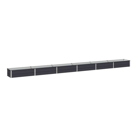 Raised Garden Bed 480 x 40 x 24 cm Galvanised Steel Depth 40 cm Height 24 cm Width 480 cm Anthracite