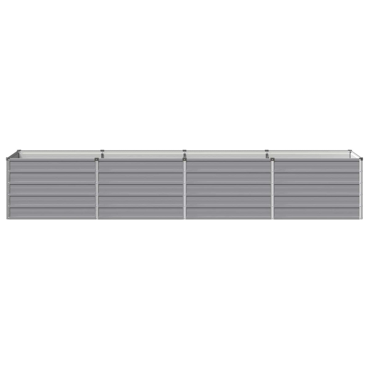 Raised Garden Bed 321 x 80 x 55 cm Galvanised Steel Depth 80 cm Height 55 cm Width 321 cm Grey