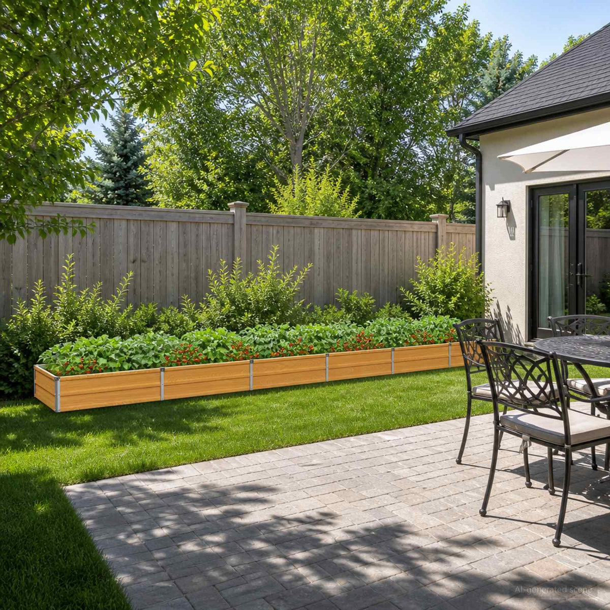 vidaXL Raised Garden Bed 480 x 80 x 24 cm Galvanised Steel