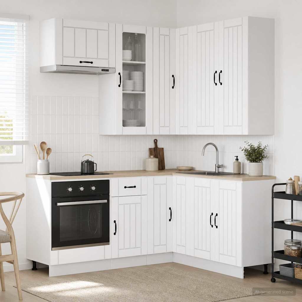 Kitchen Unit LUCCA 8 pcs Engineered Wood White 100 cm