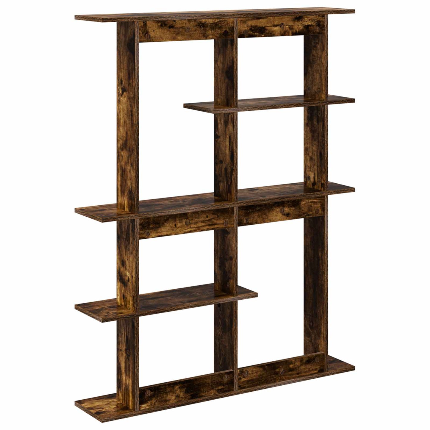 vidaXL Wall Shelf Smoked Oak 102 x 20 x 130 cm Engineered Wood 6