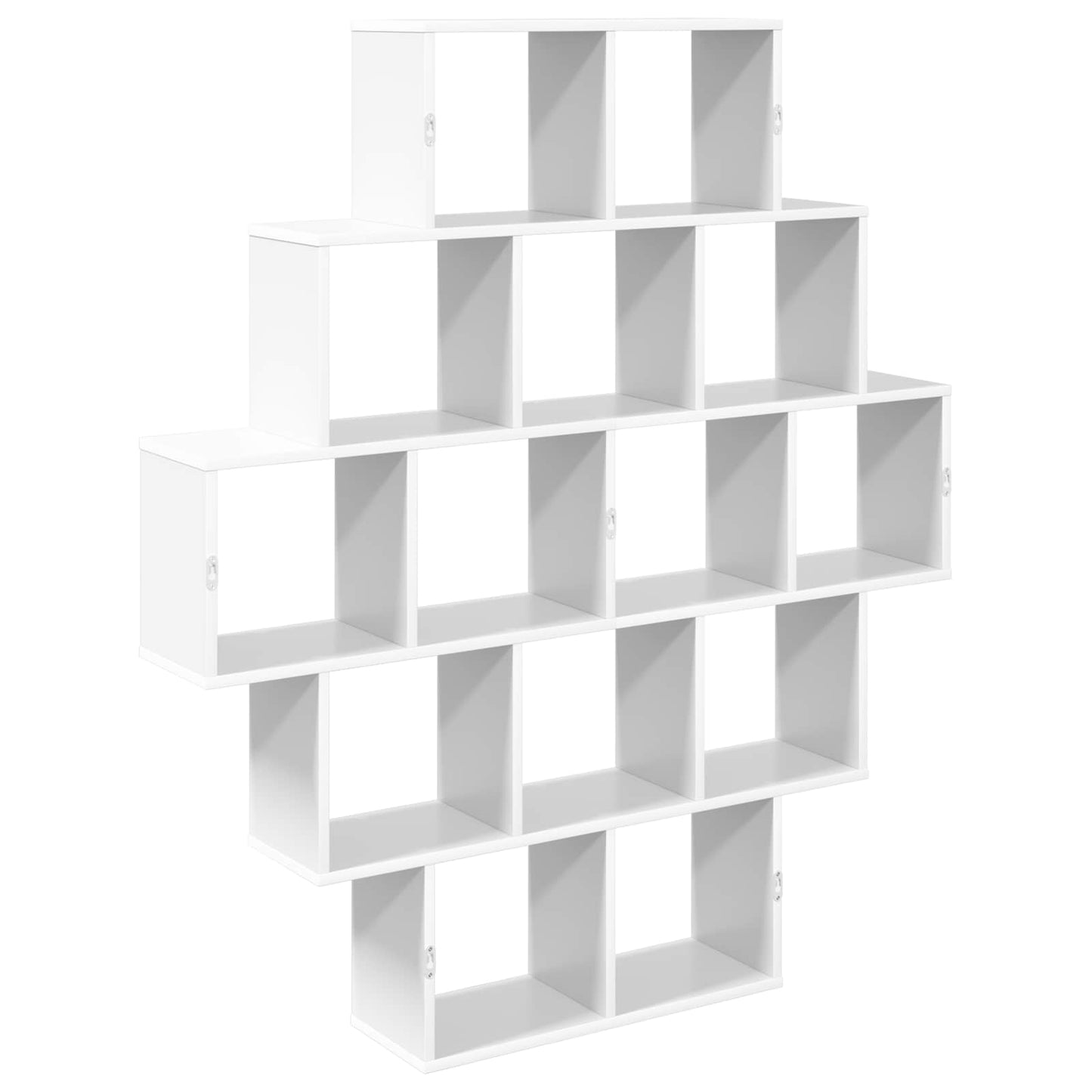 vidaXL Wall Shelf White 120 x 20 x 136 cm Engineered Wood 6