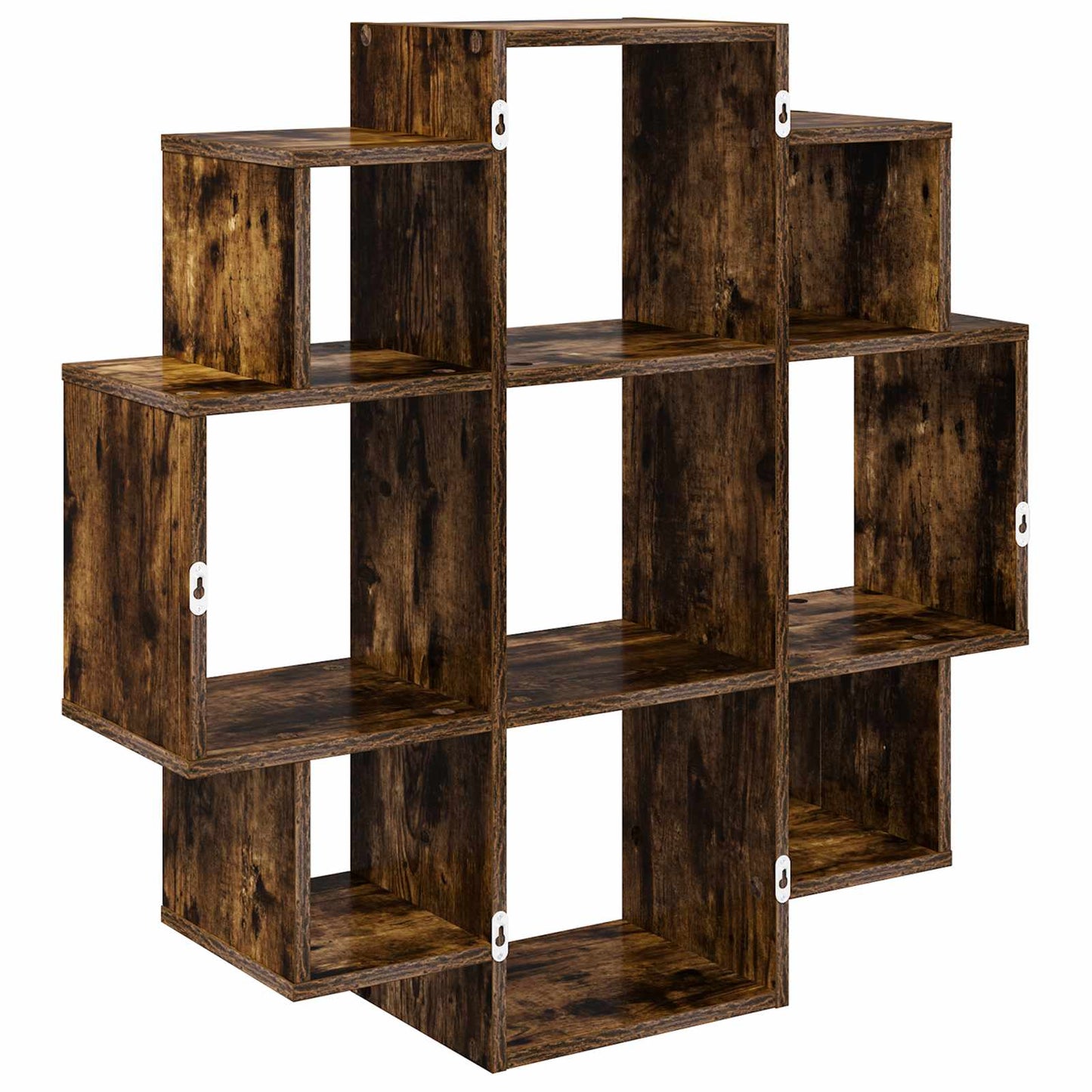 vidaXL Wall Shelf Smoked Oak 90 x 25 x 90 cm Engineered Wood 6
