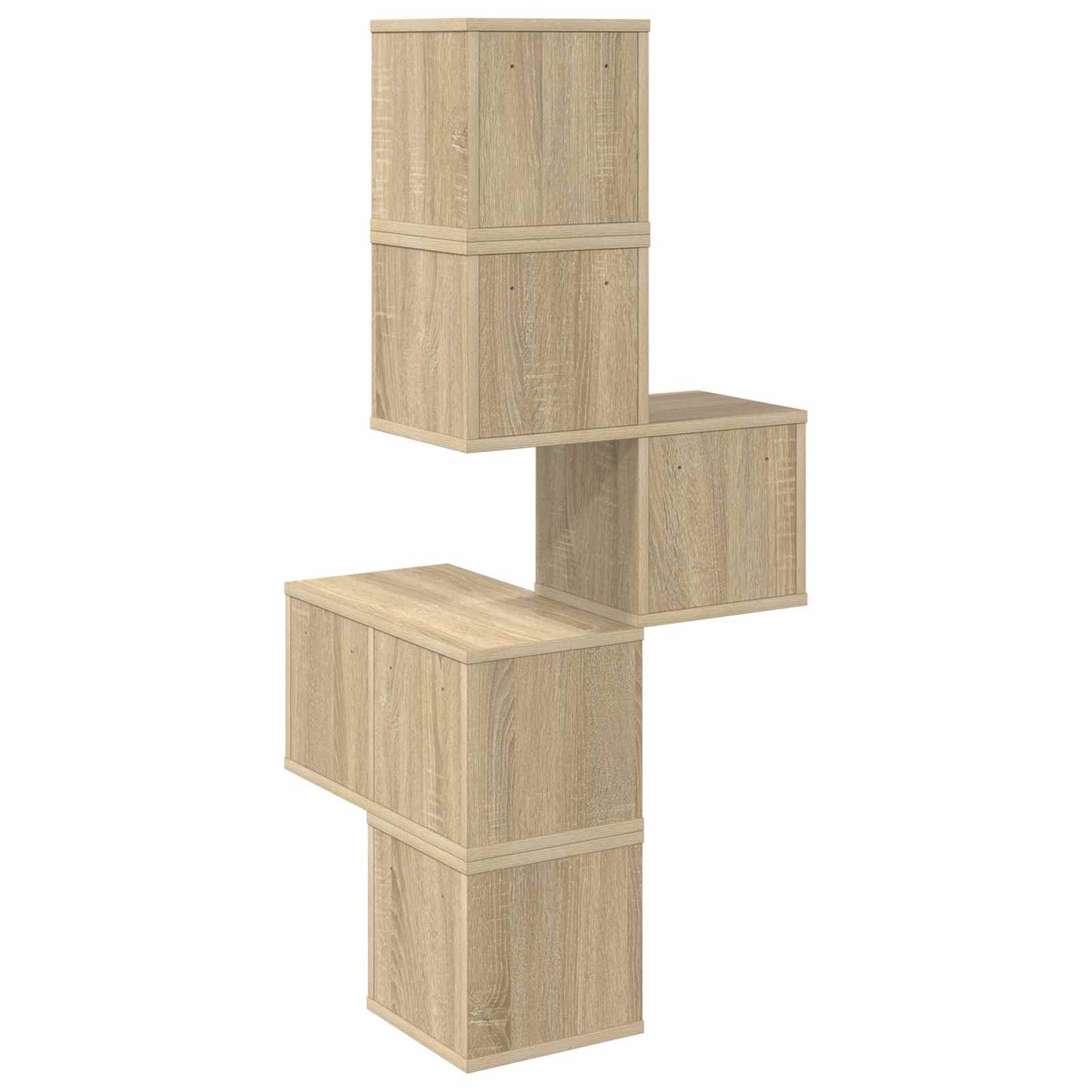 vidaXL Wall Corner Shelf Sonoma Oak 48 x 48 x 120 cm Engineered Wood 6