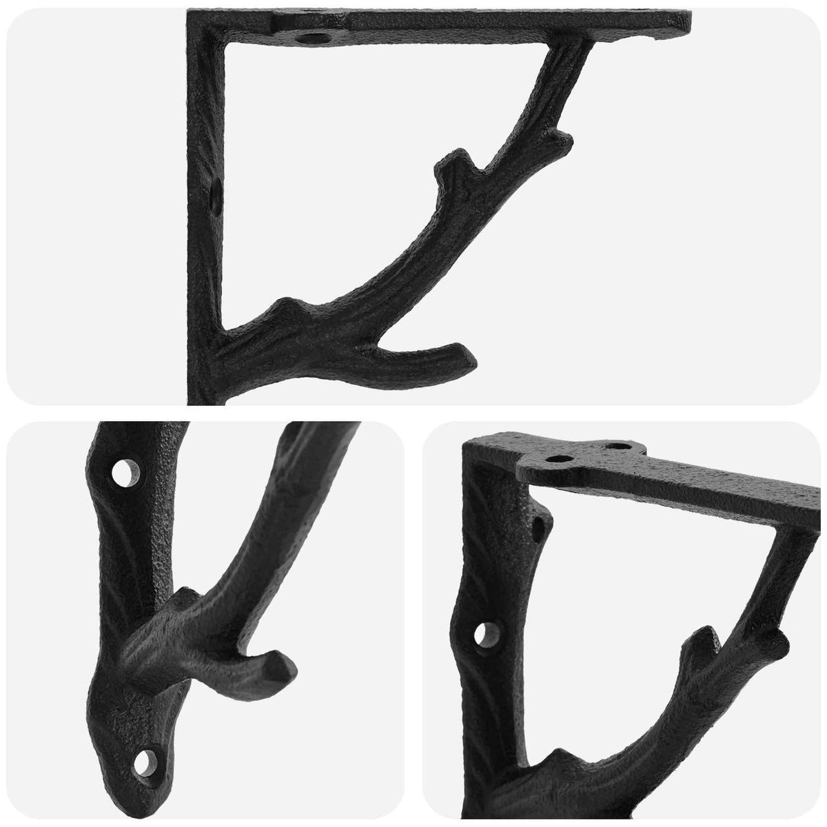 Wall Shelf Brackets 12 pcs Black