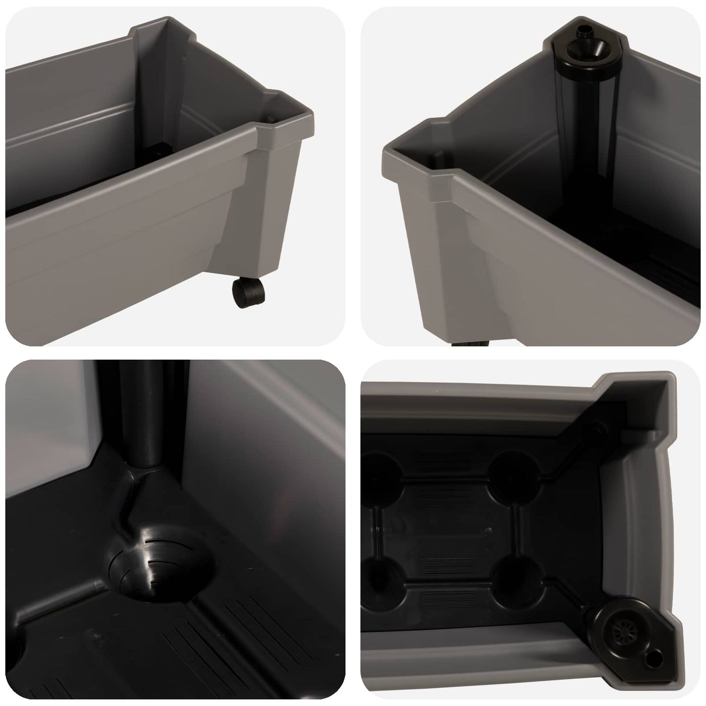 vidaXL Calypso Planter with Wheels PP Grey 6