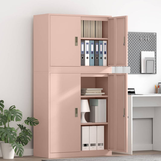 Storage Cabinet 2 pcs 90 x 40 x 160 cm Steel Lockable 105 cm