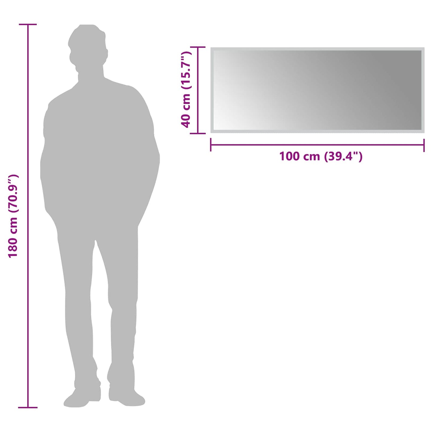 vidaXL LED Bathroom Mirror Transparent 100 x 40 cm Tempered Glass 6
