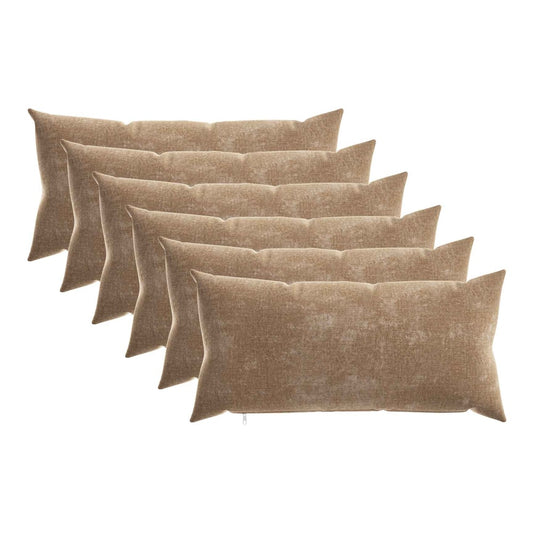 Throw Pillow HEERLEN Brown Chenille Fabric