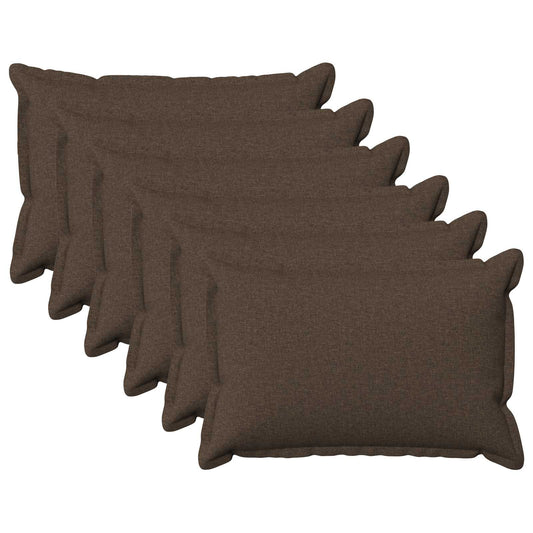 Cushion with Pillow HOUTEN 6 pcs Taupe Faux Linen