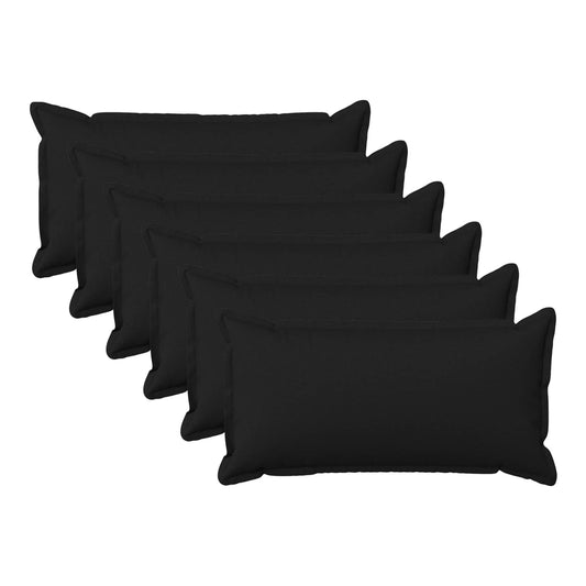 Cushion with Pillow HOUTEN 6 pcs Black Faux Linen