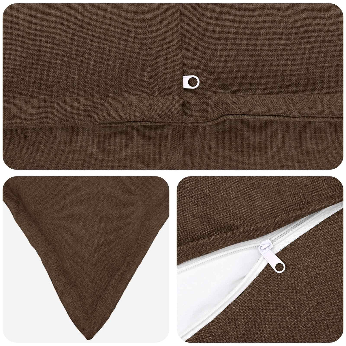 Cushion Pillow HOUTEN Brown Faux Linen