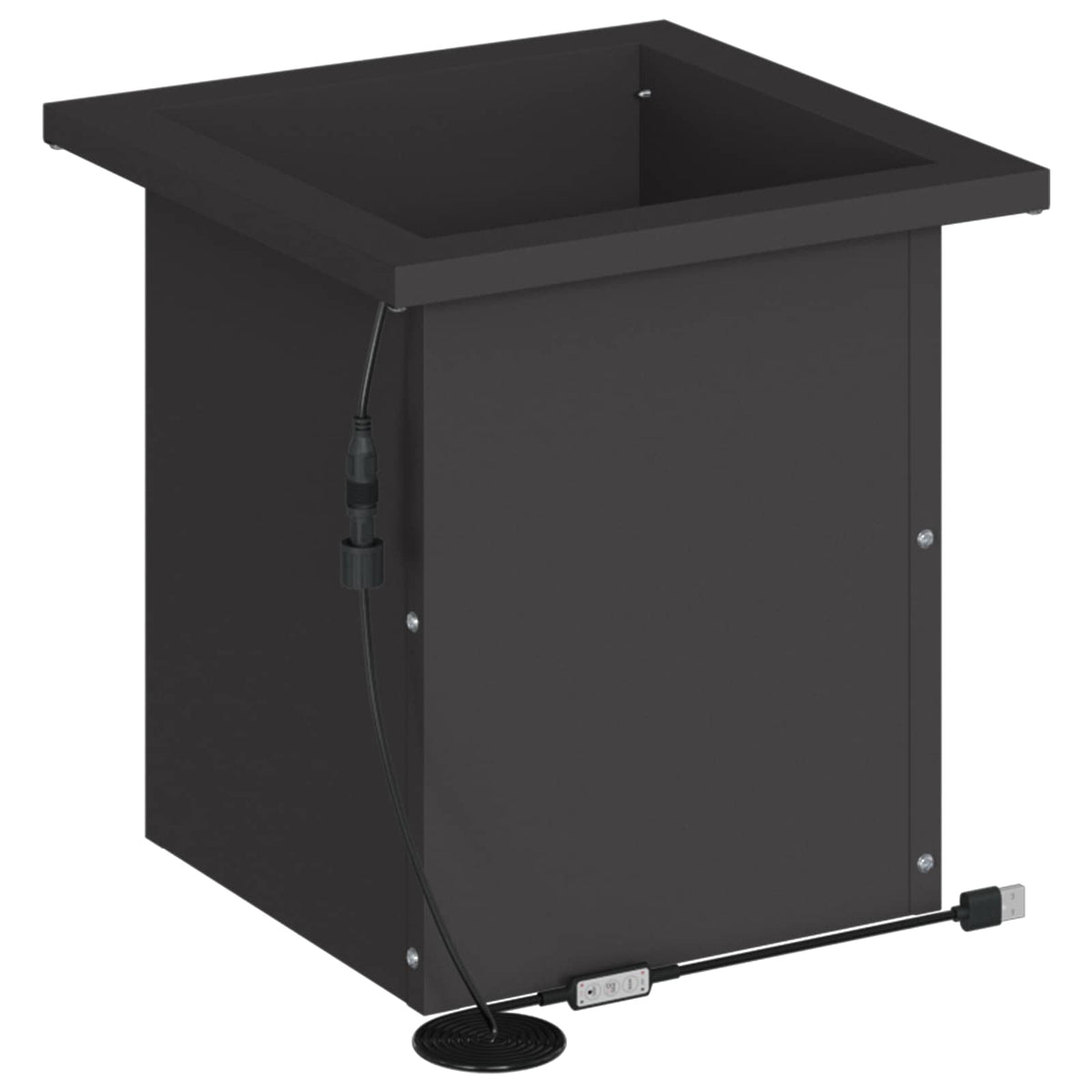 vidaXL Garden Planter with LED 2 pcs Black 30 x 30 x 30 cm Steel 6