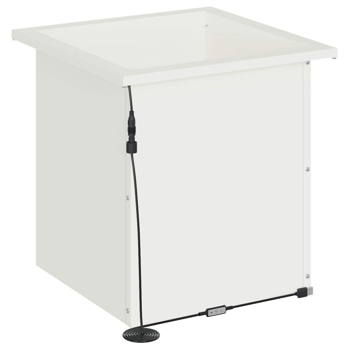 vidaXL Garden Planter with LED White 40 x 40 x 40 cm Steel 6