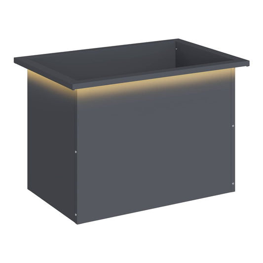 Garden Planter with LED 40 x 60 x 40 cm Steel 1 Width 40 cm Depth 60 cm Anthracite
