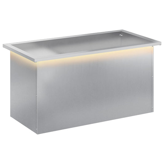 vidaXL Garden Planter with LED Silver 40 x 80 x 40 cm Galvanised Steel 2