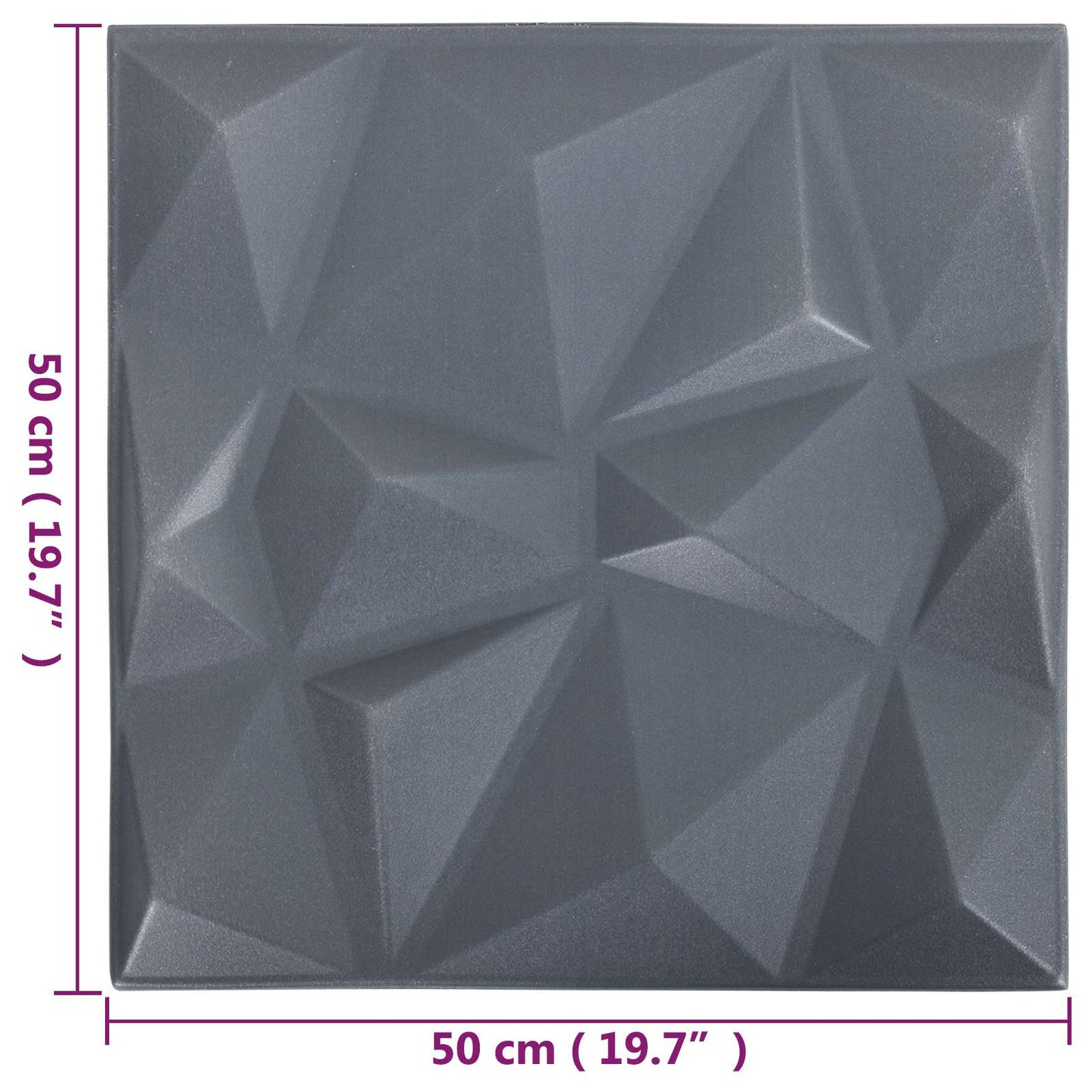 vidaXL Wall Panels 48 pcs 50 x 50 cm Diamond Grey XPS Foam 5