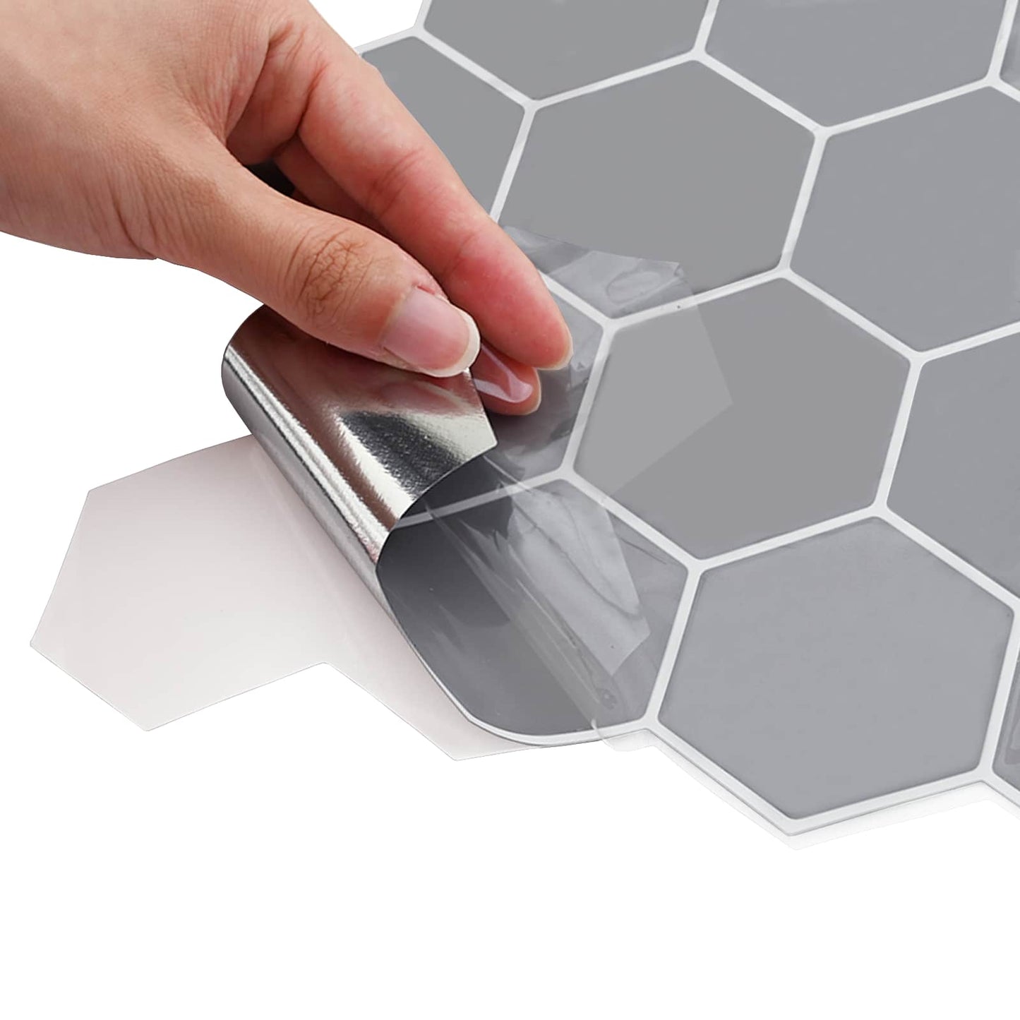 vidaXL Hexagon Tile 20 pcs Grey 30 x 30 cm Polyurethane and PET 6