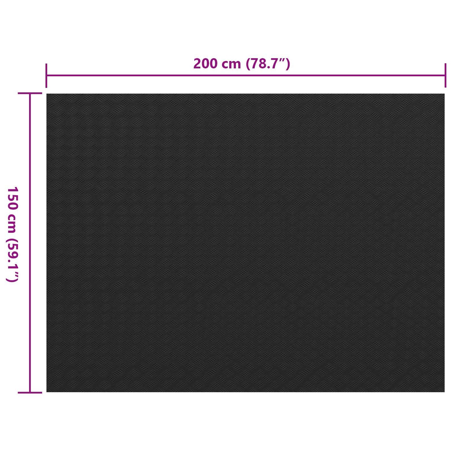 vidaXL Floor Mat Black 1.5 x 2 m Rubber 6