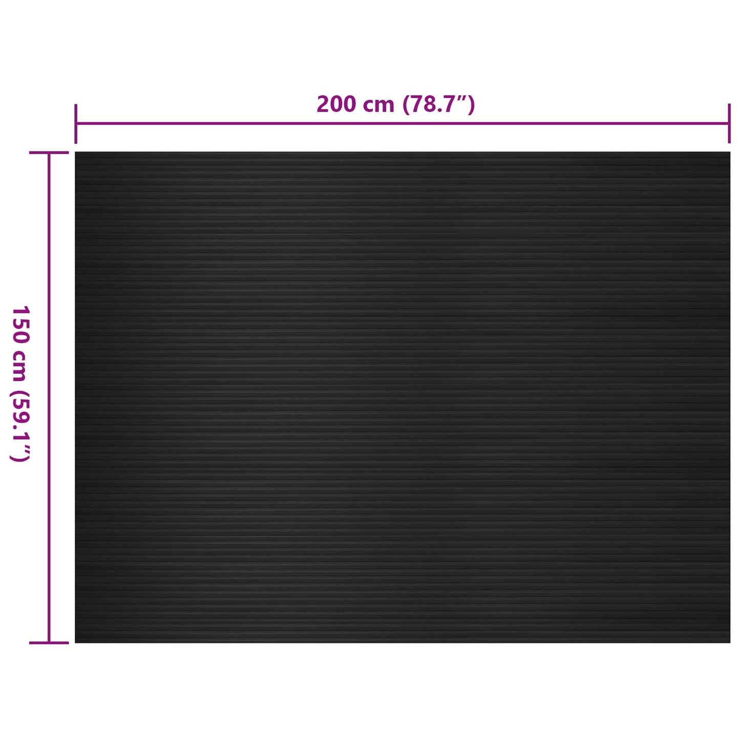 vidaXL Floor Mat Black 1.5 x 2 m Rubber 6