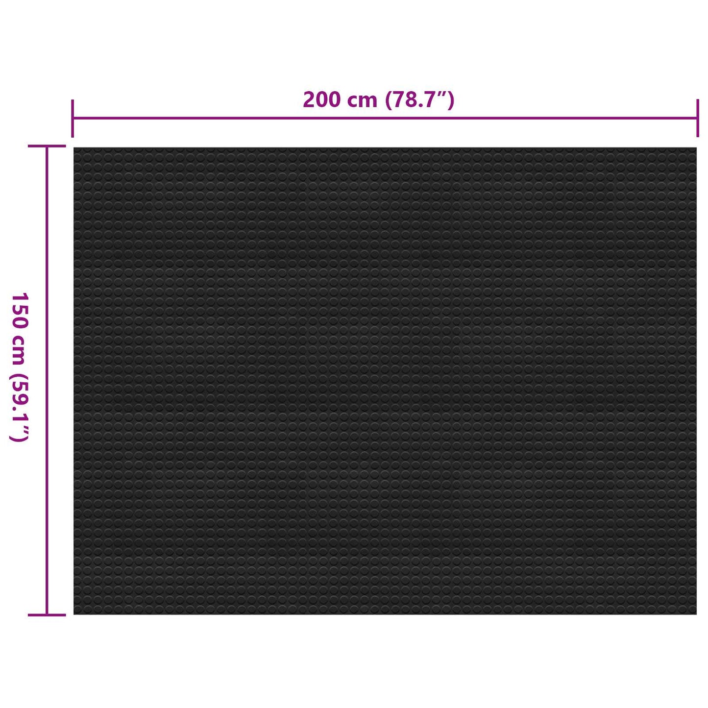 vidaXL Floor Mat Black 1.5 x 2 m Rubber 6