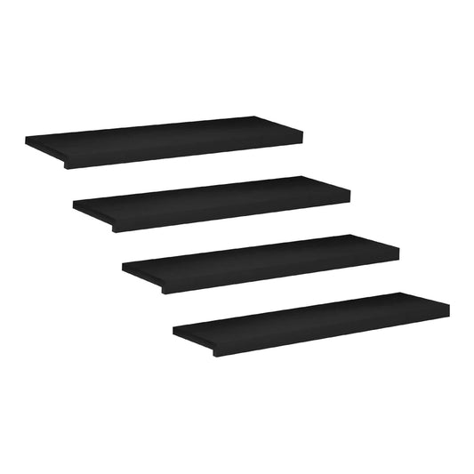 Stair Treads Solid Beech Wood Depth 30 cm 4 pcs Black 90 cm