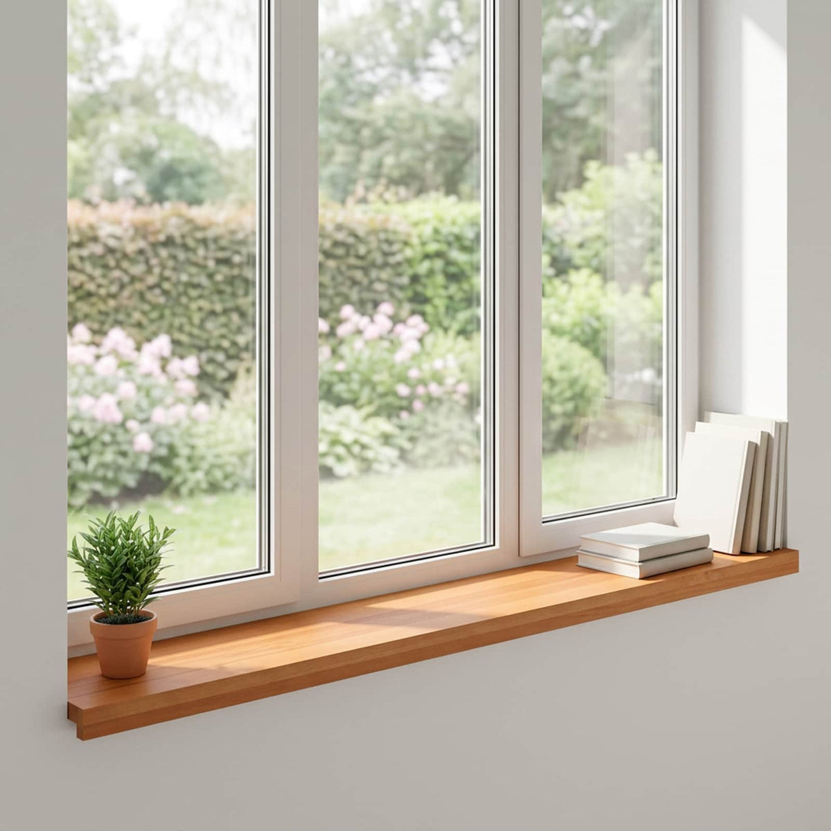 Window Sills 2 pcs Solid Beech Wood Depth 30 cm Light Brown 110 cm