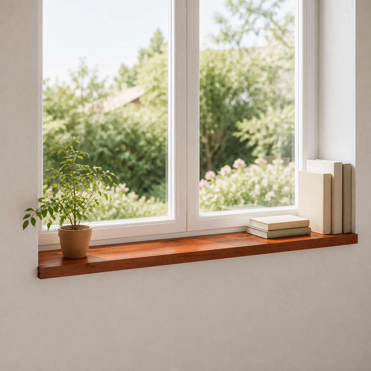 vidaXL Window Sills 2 pcs Solid Beech Wood Depth 25 cm Brown