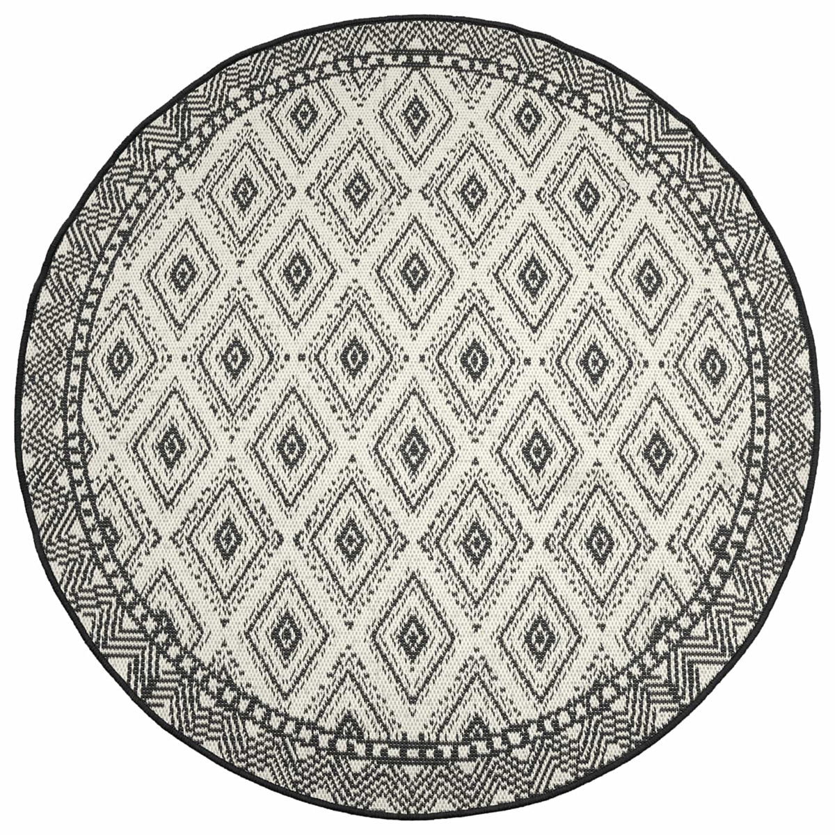 vidaXL Area Rug Natural and Black Ø 160 cm PET 4
