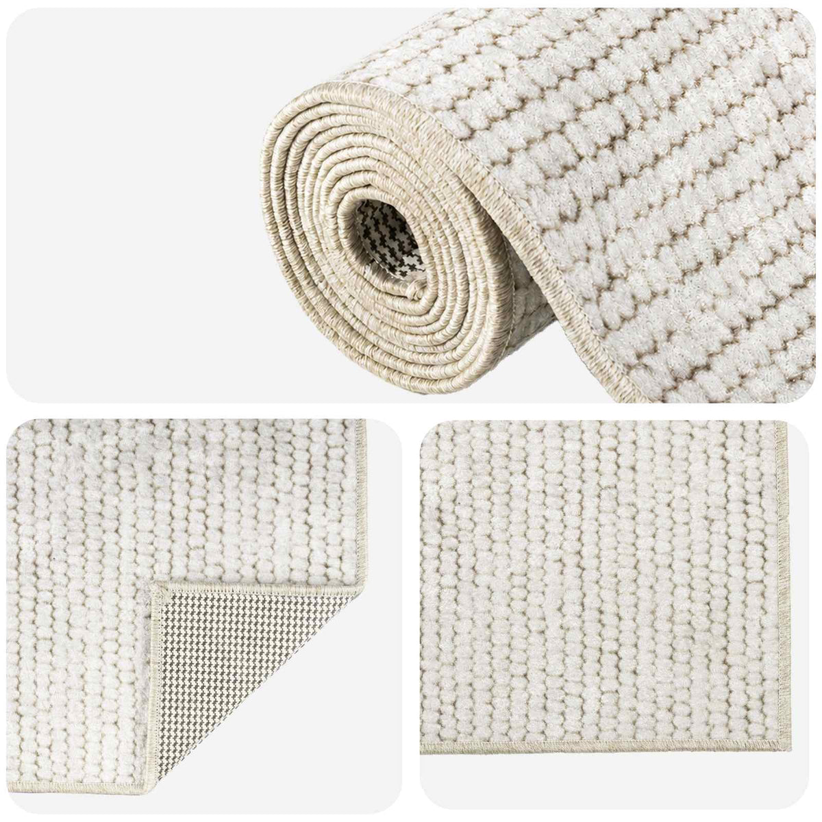 vidaXL Rug Cream 300 x 400 cm 100% Polyester 3 mm Washable 4