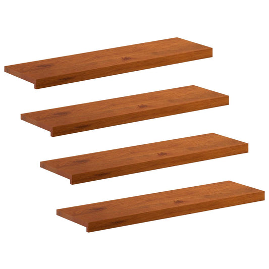 Stair Tread Solid Oak Wood Depth 25 cm 4 pcs Brown 90 cm