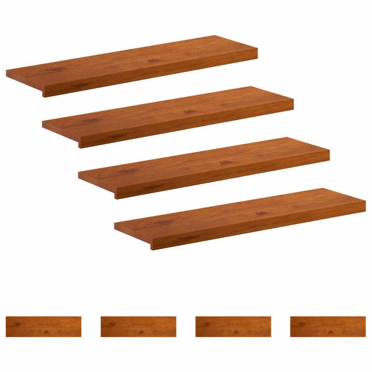 Stair Tread Solid Oak Wood Depth 25 cm 8 pcs Brown 90 cm