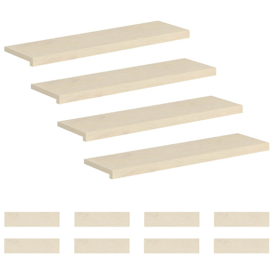 Stair Tread Solid Oak Wood Depth 30 cm 12 pcs White 90 cm